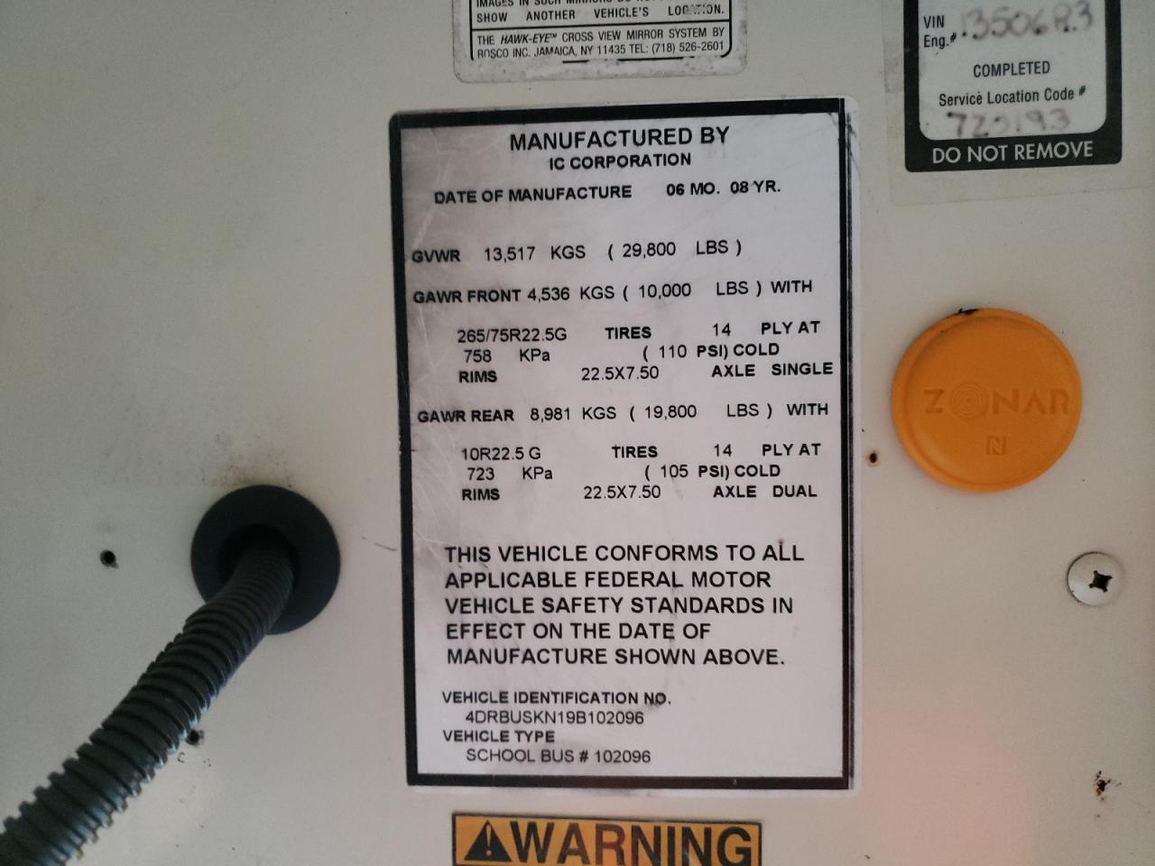 Lot #3287478011 2009 IC CORPORATION CE SERIES SCHOOL