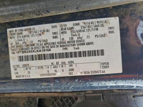 2020 FORD TRANSIT #3311822185