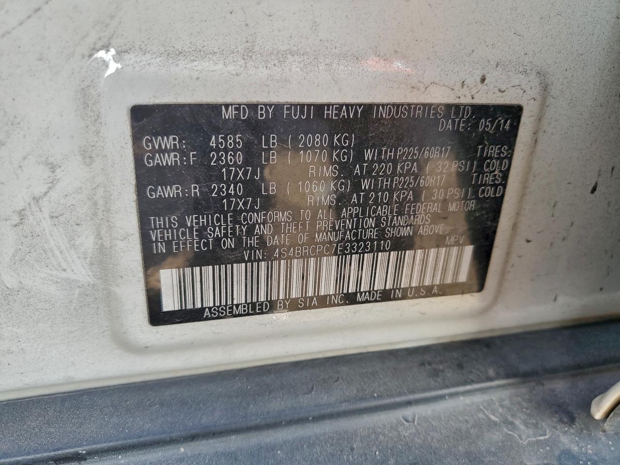 SUBARU OUTBACK 2.5I LIMITED