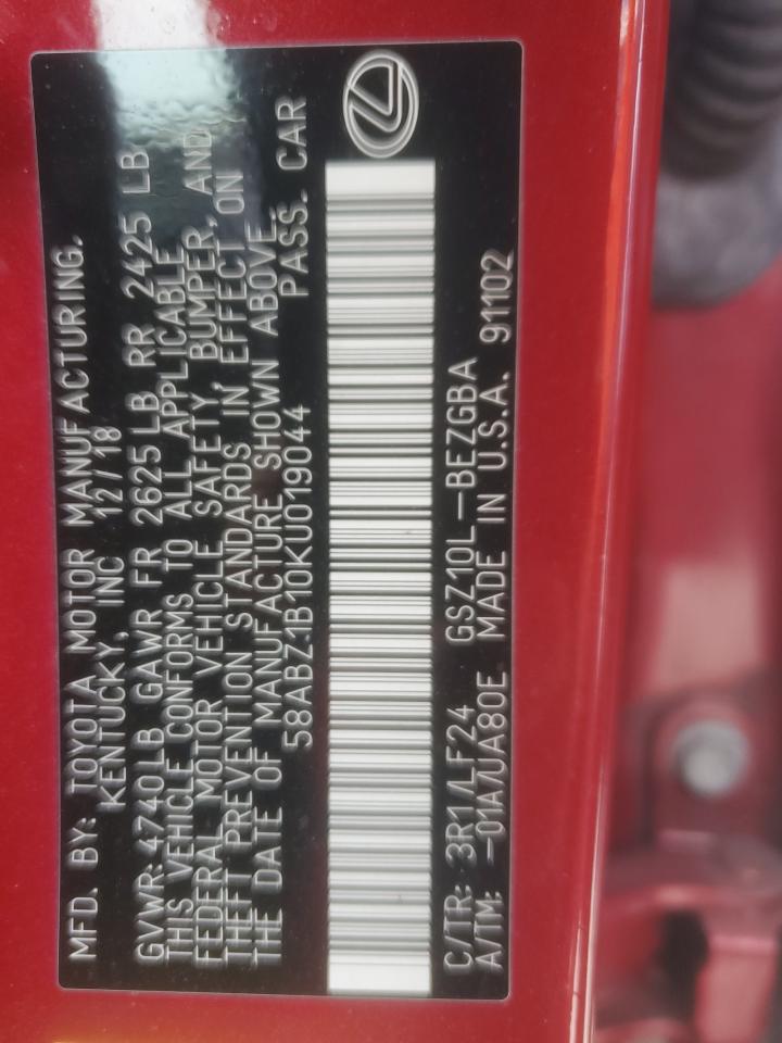 Lot #3310358986 2019 LEXUS ES 350