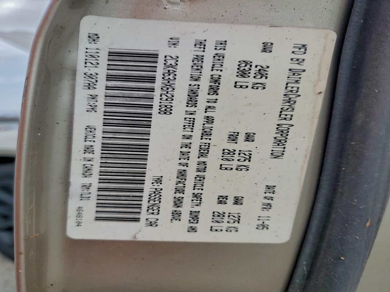 Lot #3302756355 2006 CHRYSLER 300C