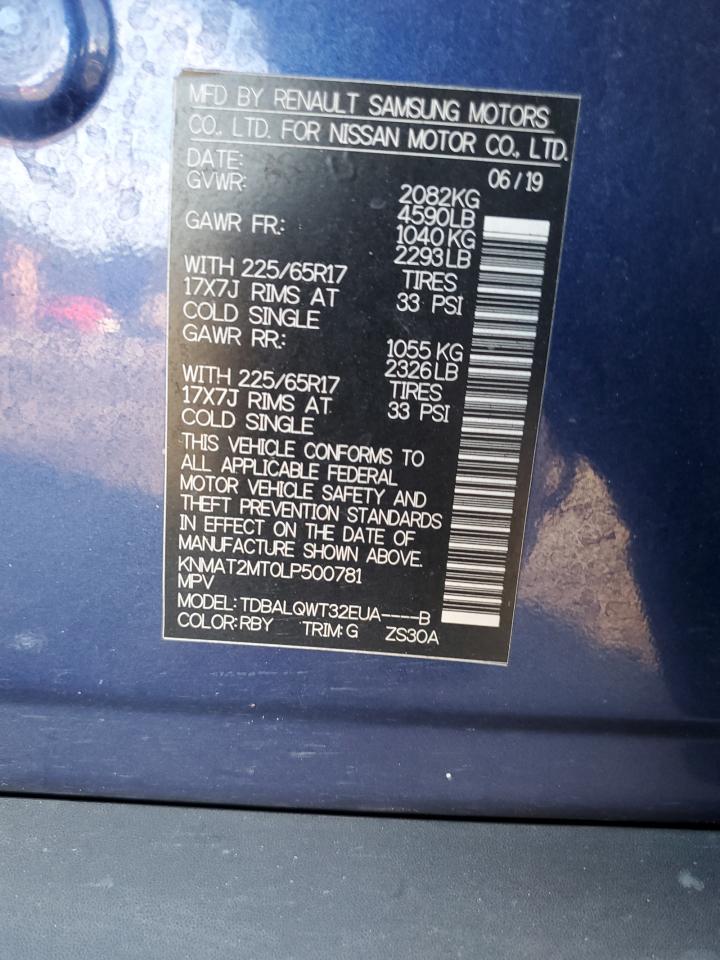 Lot #3310344966 2020 NISSAN ROGUE S