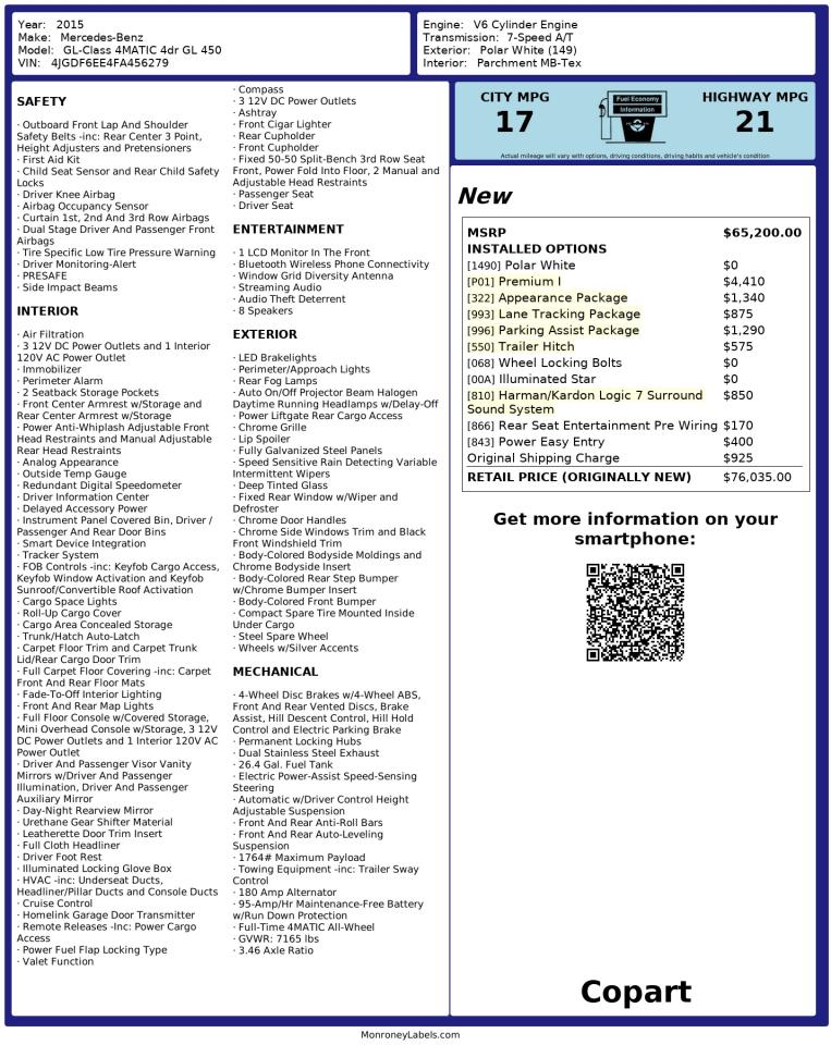 MERCEDES-BENZ GL-CLASS 450 4MATIC