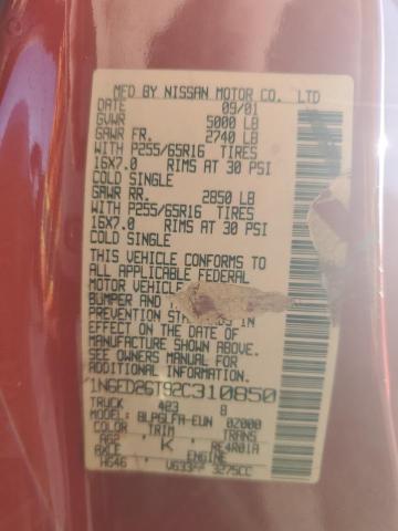 2002 NISSAN FRONTIER K #3286648303