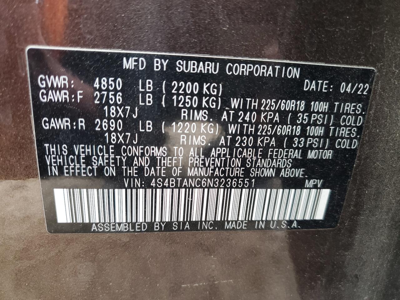 SUBARU OUTBACK LIMITED