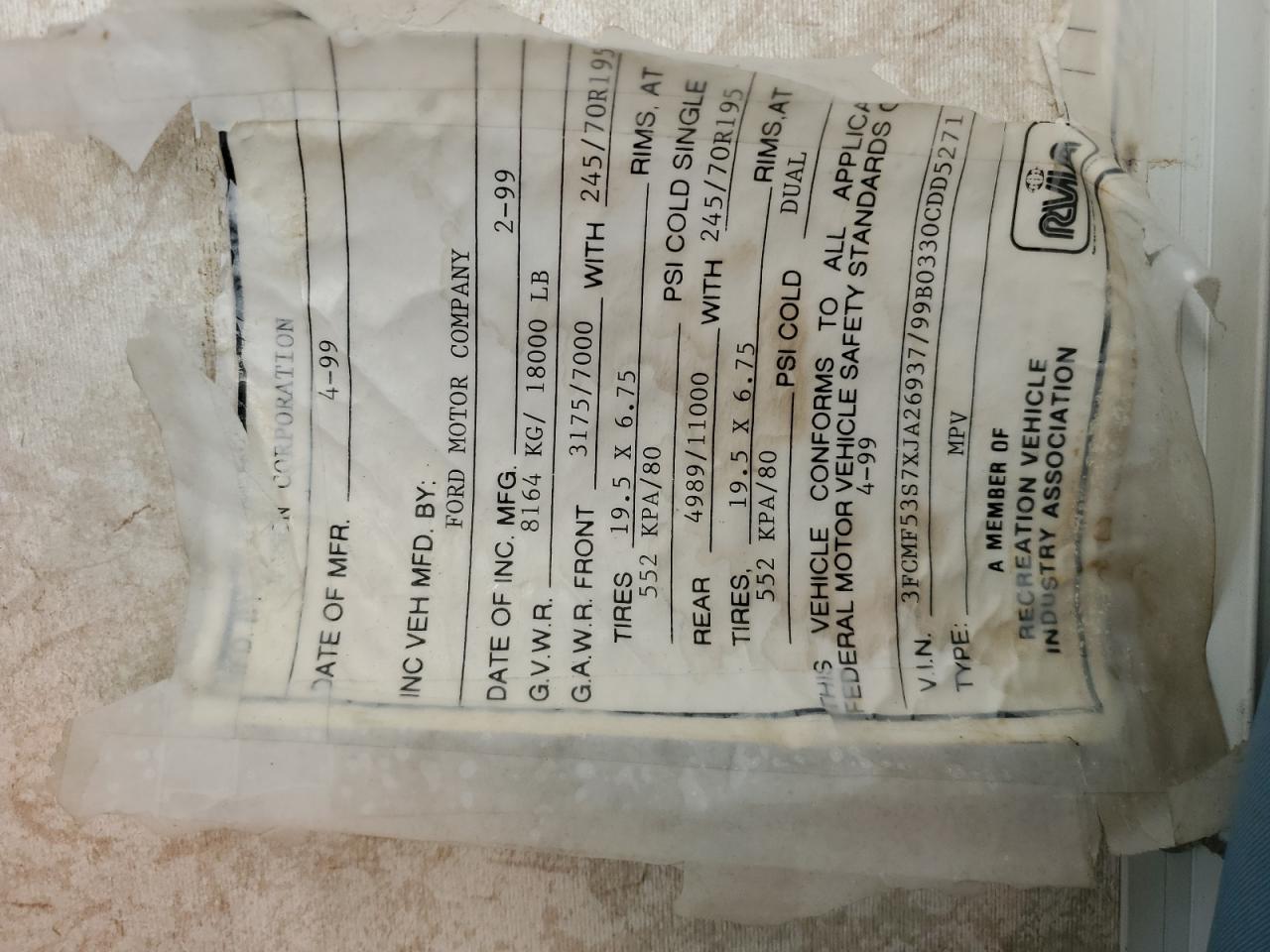 Lot #3286785921 1999 FORD F550 SUPER