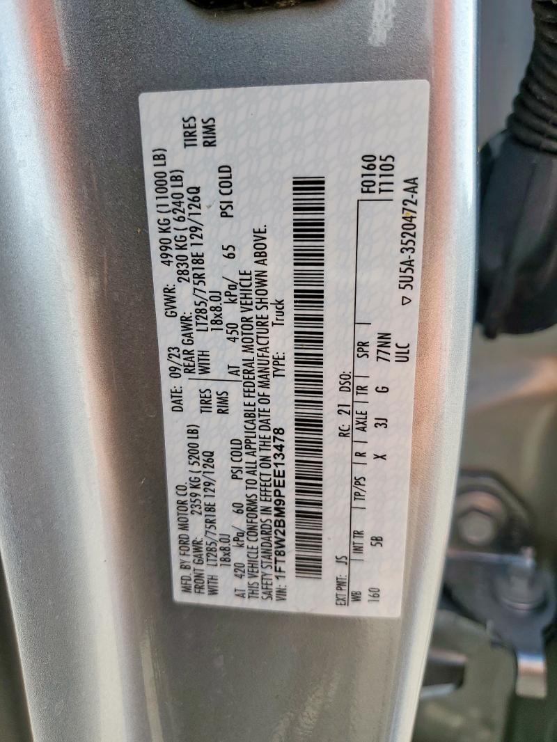 2023 FORD F250 SUPER 1FT8W2BM9PEE13478