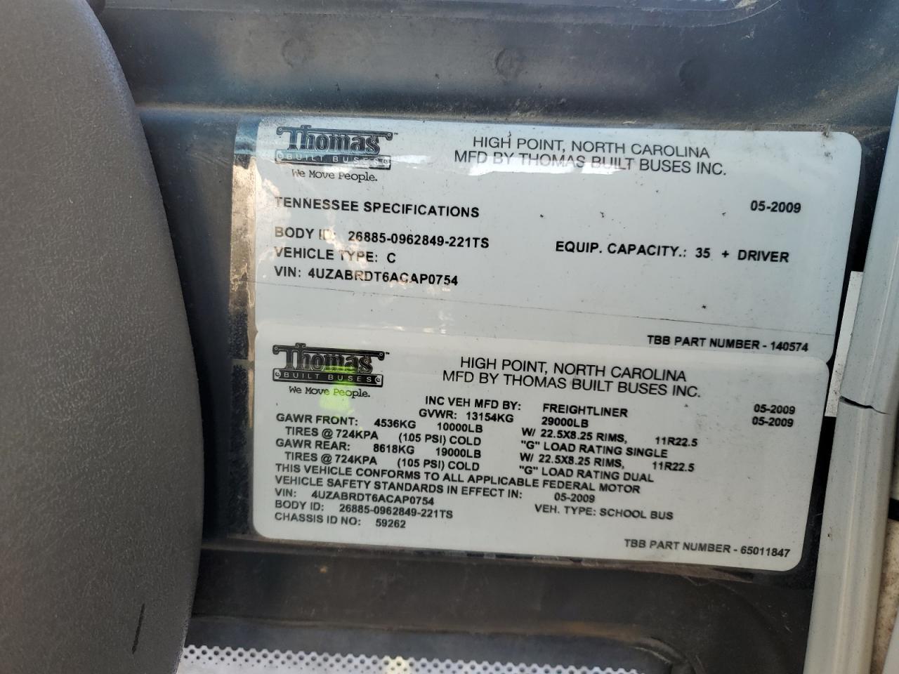 Lot #3279497235 2010 FREIGHTLINER CHASSIS B2