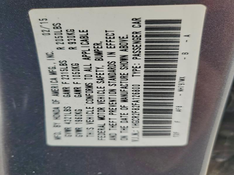 2015 HONDA ACCORD EXL #3301805386