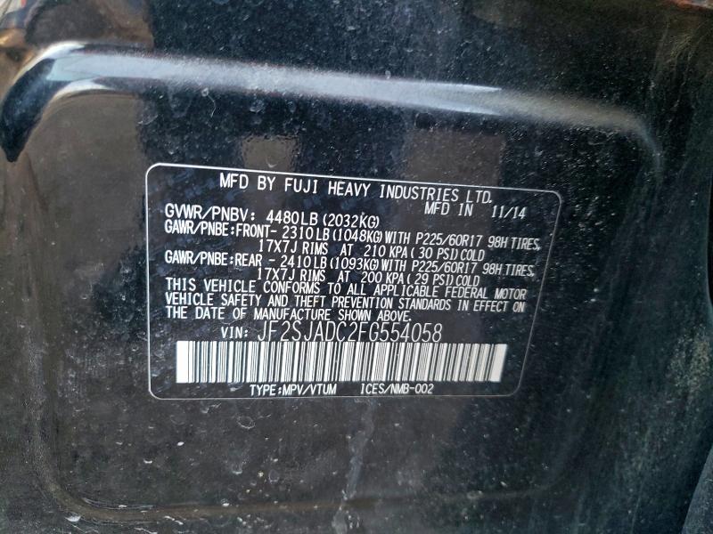 2015 SUBARU FORESTER 2 #3301792348