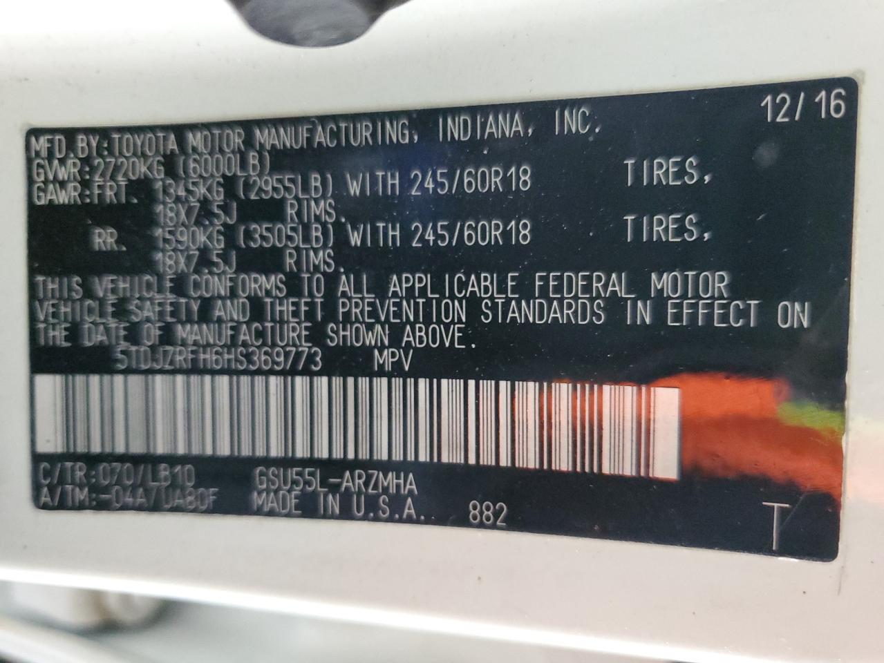 TOYOTA HIGHLANDER SE