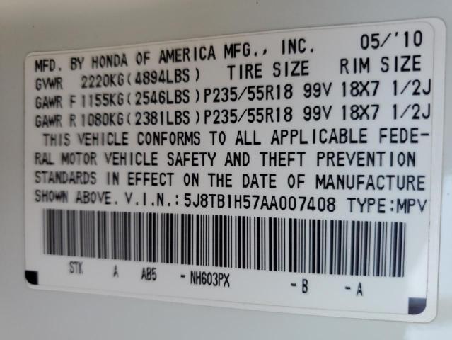 2010 ACURA RDX TECHNO #3284123556