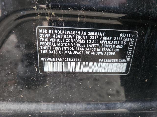 2012 VOLKSWAGEN CC SPORT #3294223279