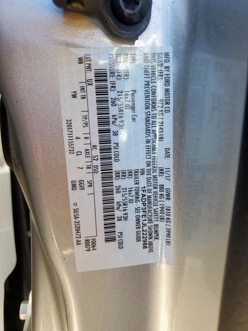 2018 FORD FOCUS SE #3292614630