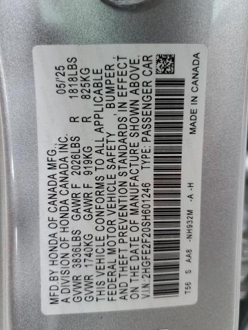 2025 HONDA CIVIC LX #3294378142