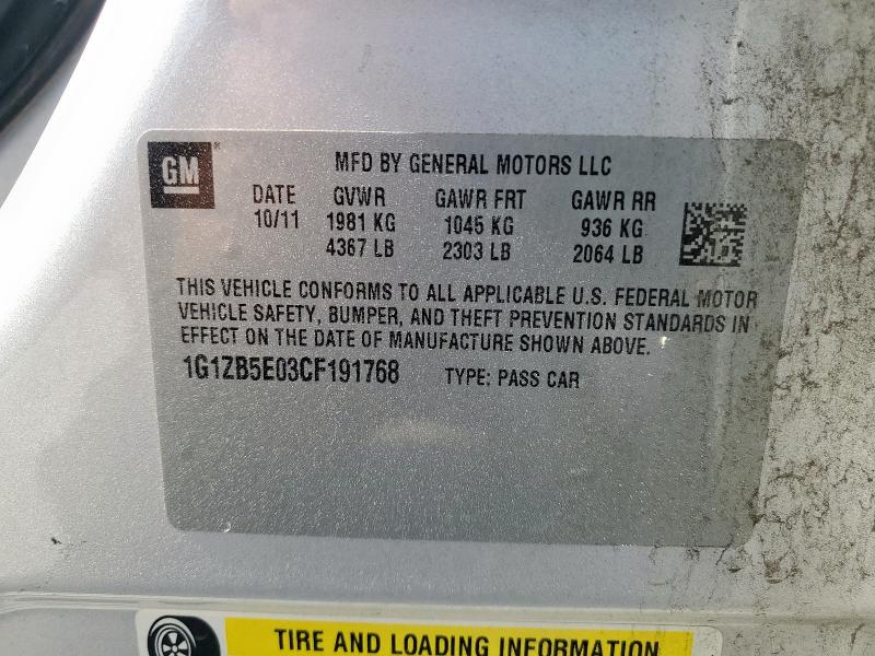 2012 CHEVROLET MALIBU LS #3293504421