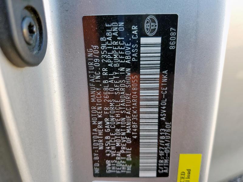 2010 TOYOTA CAMRY BASE #3302937618