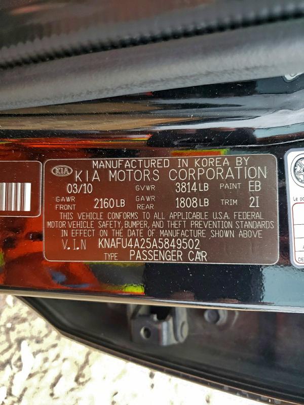 2010 KIA FORTE EX #3294262905