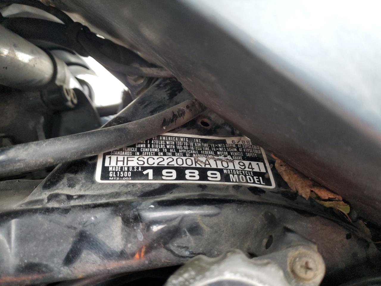 Lot #3290331059 1989 HONDA GL1500