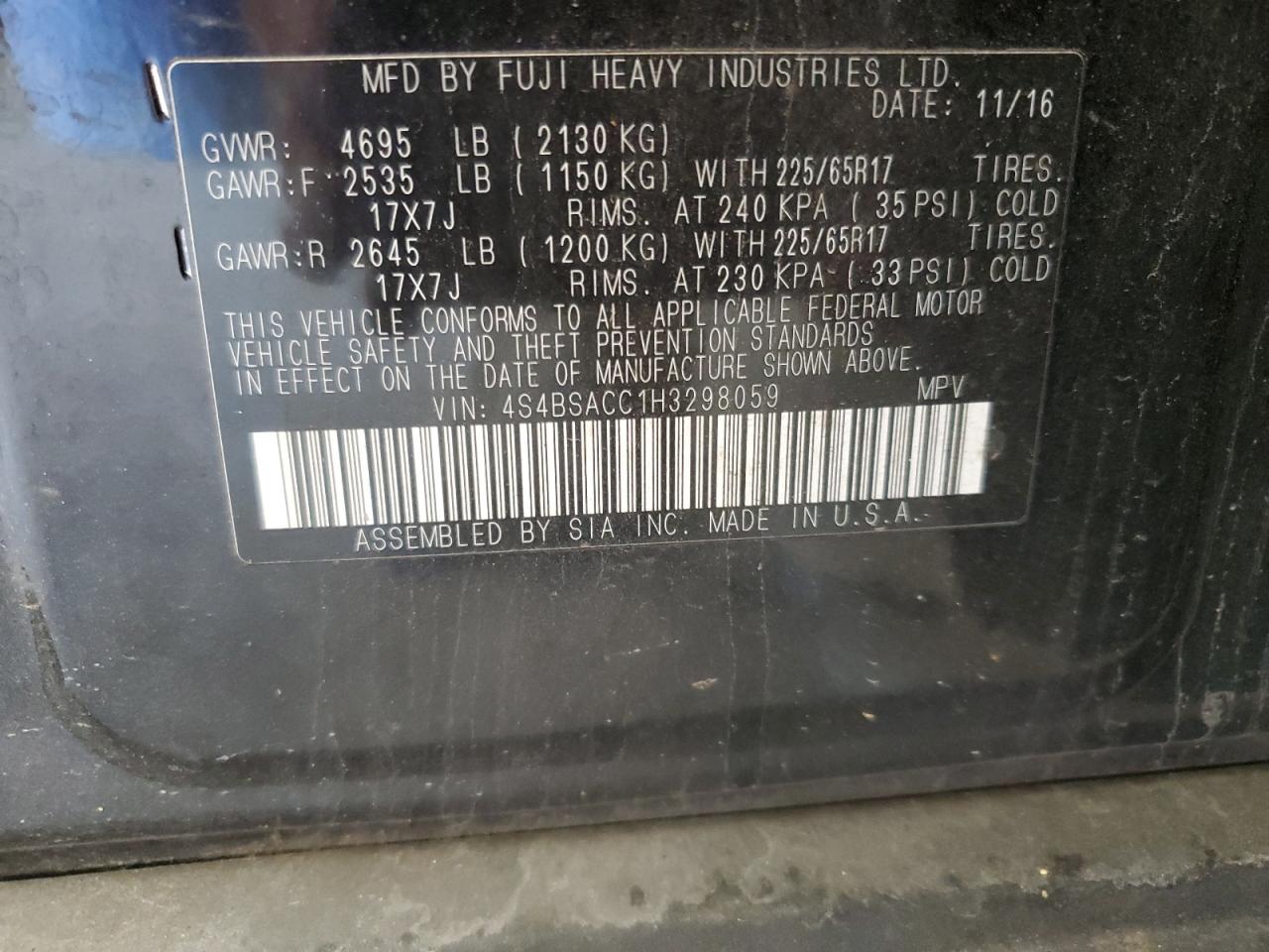 SUBARU OUTBACK 2.5I PREMIUM