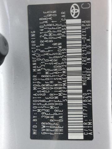 2021 TOYOTA COROLLA LE #3301847353