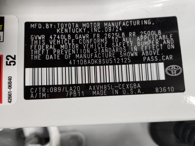 2025 TOYOTA CAMRY XSE - 4T1DBADK8SU512125