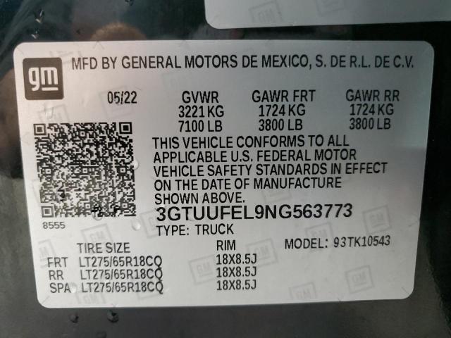 2022 GMC SIERRA K15 - 3GTUUFEL9NG563773