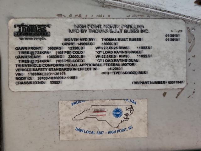 2011 THOMAS SAF-T-LINER HDX #3286471796