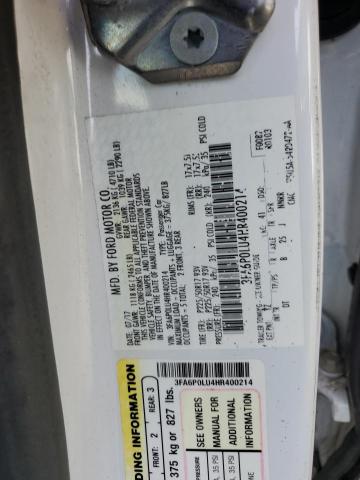 2017 FORD FUSION SE - 3FA6P0LU4HR400214