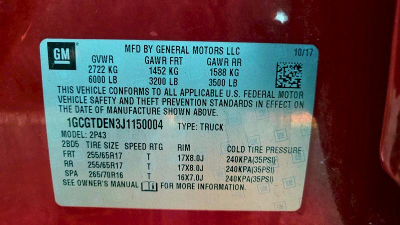 2018 CHEVROLET COLORADO Z #3297068489