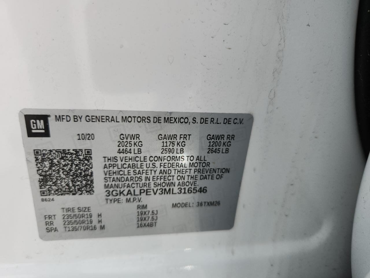 Lot #3304560476 2021 GMC TERRAIN SL