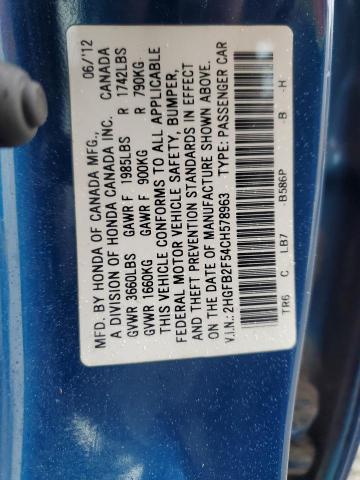 2012 HONDA CIVIC LX #3303978710