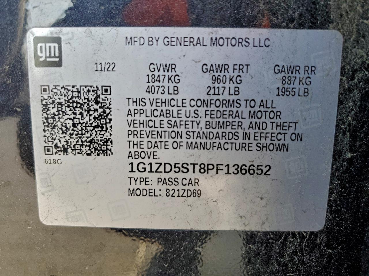 Lot #3303670942 2023 CHEVROLET MALIBU LT