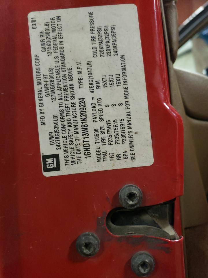 Lot #3301802356 2001 CHEVROLET BLAZER