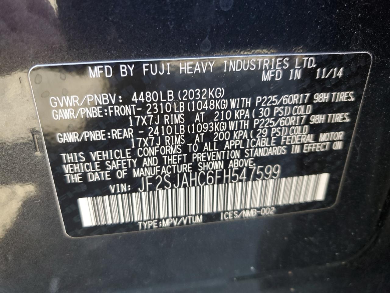 SUBARU FORESTER 2.5I LIMITED