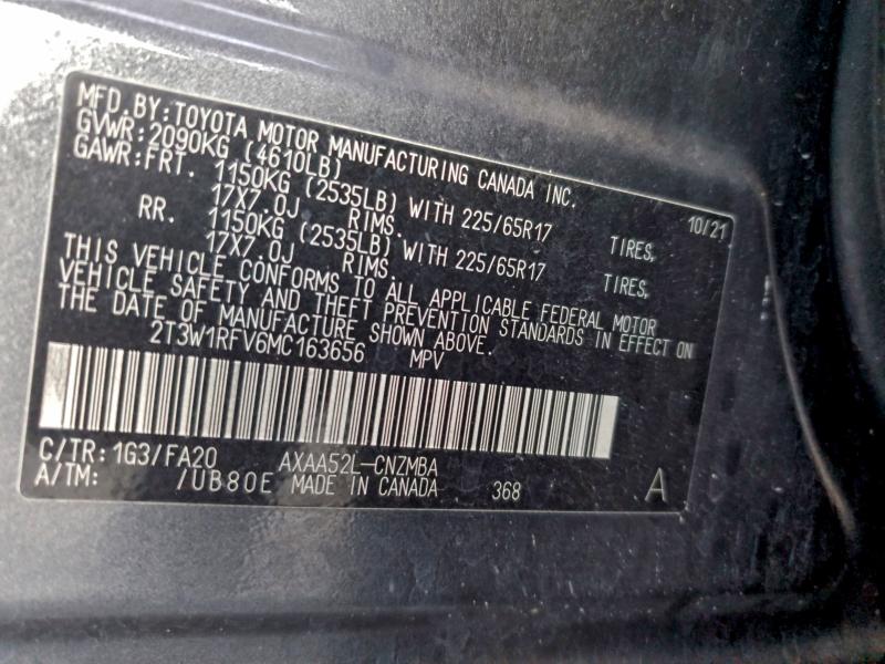 2021 TOYOTA RAV4 XLE #3301752387