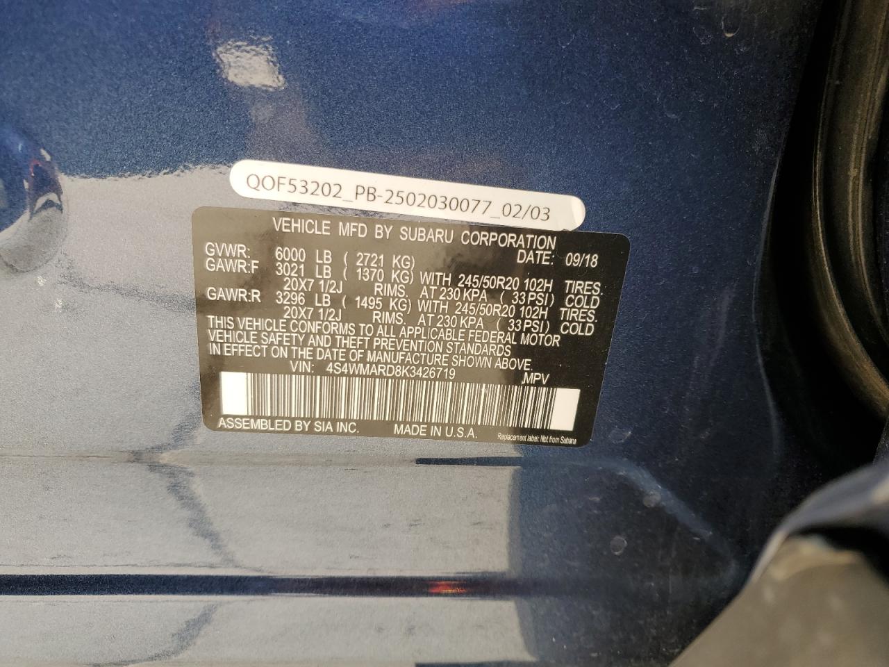 SUBARU ASCENT TOURING