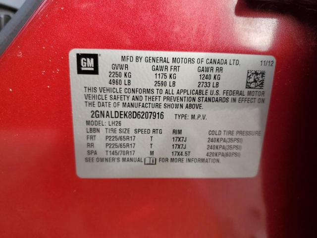 2013 CHEVROLET EQUINOX LT #3287493991