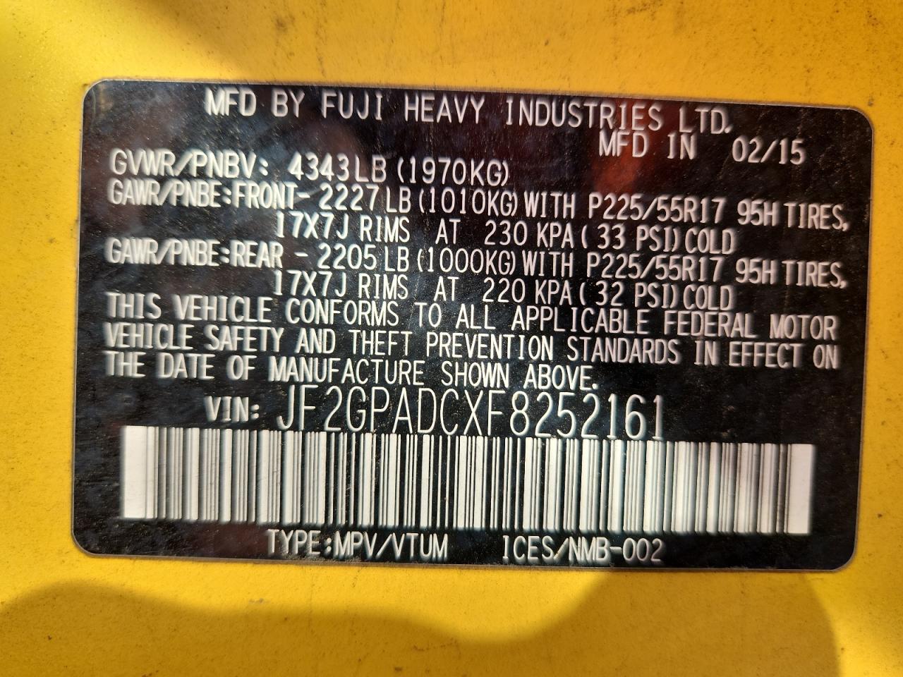 SUBARU XV 2.0 PREMIUM