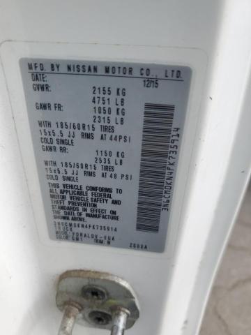 2015 NISSAN NV200 2.5S #3291295444