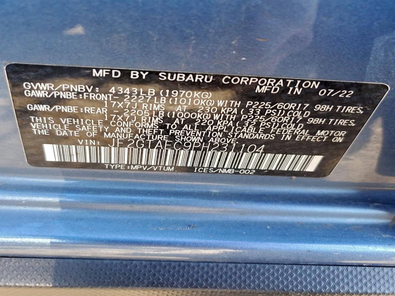 Lot #3311621281 2023 SUBARU CROSSTREK