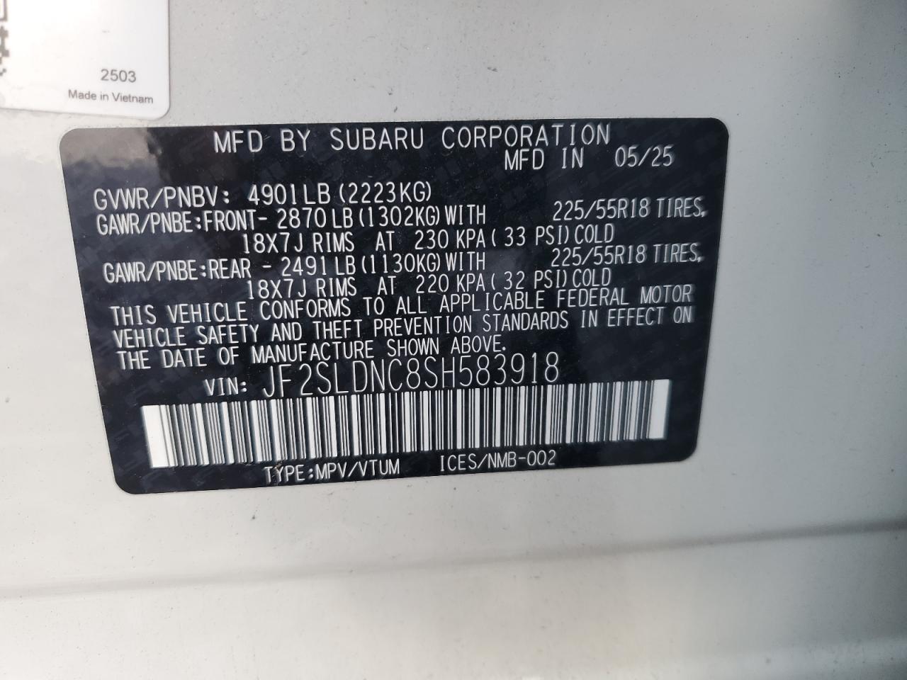 SUBARU FORESTER LIMITED