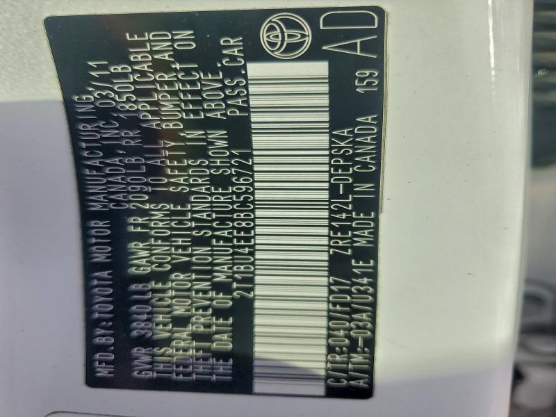 2011 TOYOTA COROLLA BA #3301768337