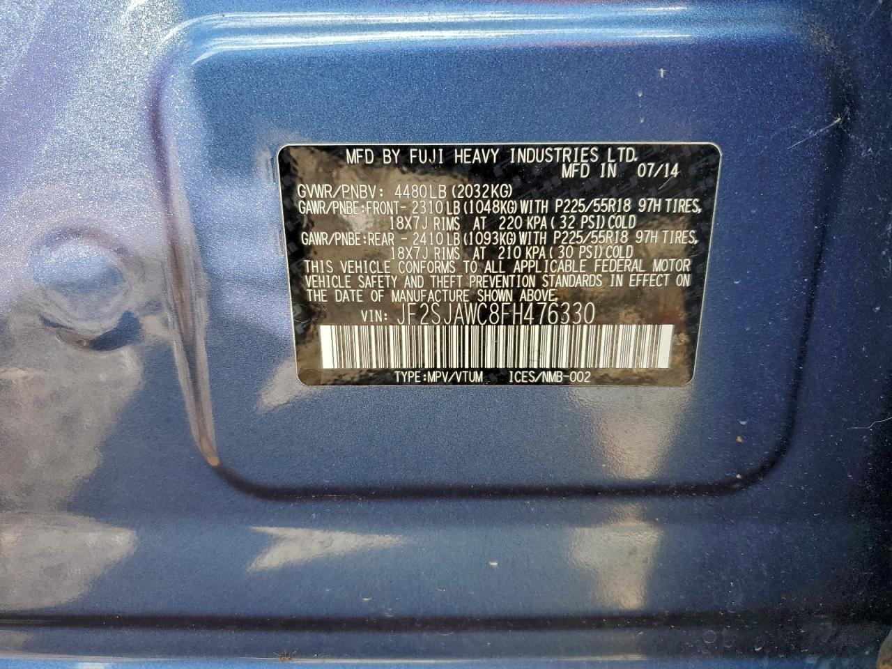 SUBARU FORESTER 2.5I TOURING