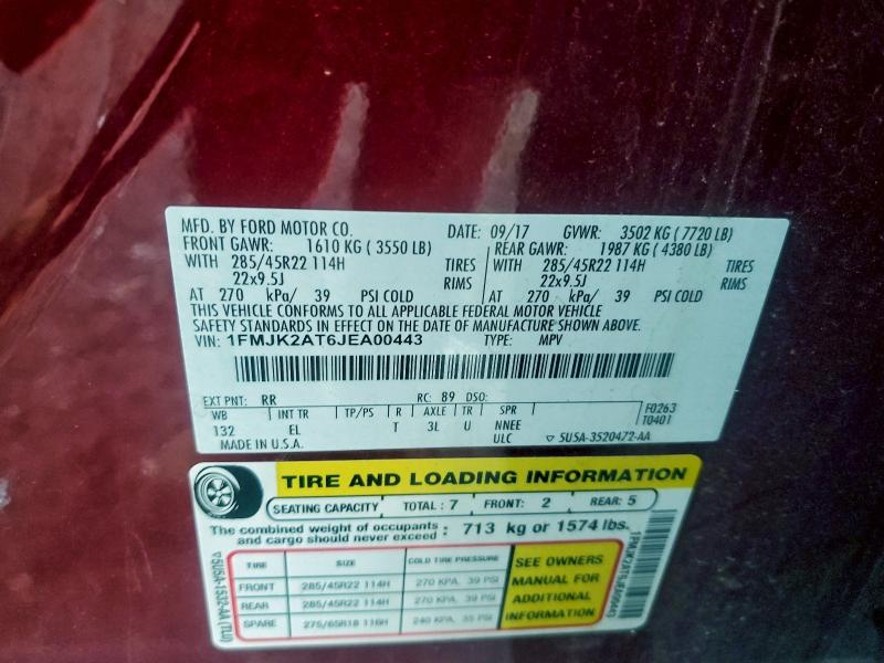 2018 FORD EXPEDITION #3301847459