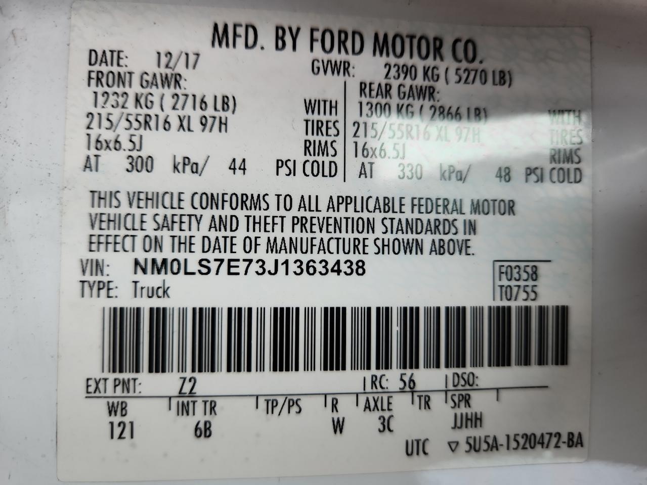 FORD TRANSIT CONNECT XL