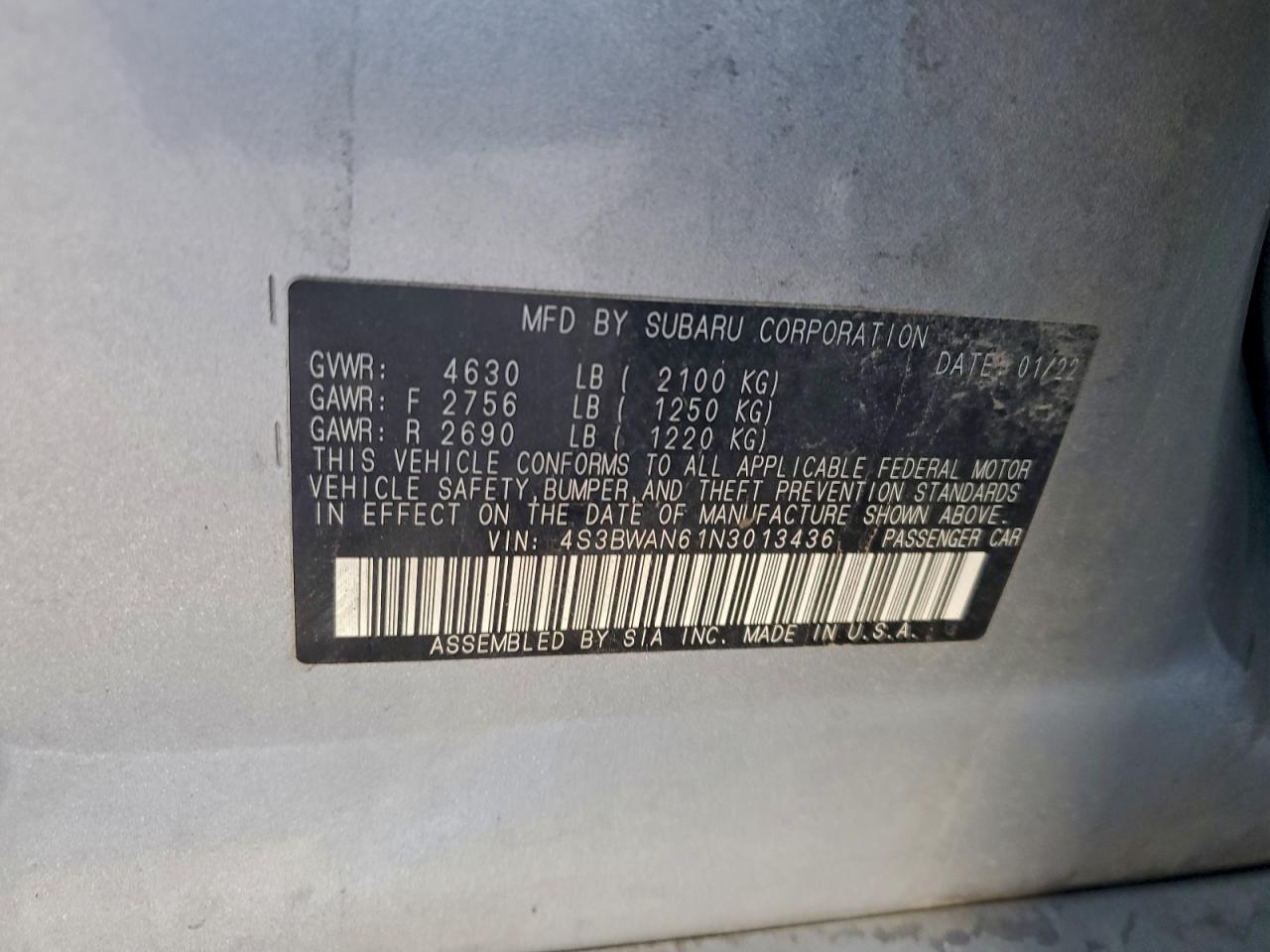 SUBARU LEGACY LIMITED