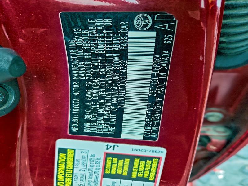 2013 TOYOTA COROLLA BA #3296967821