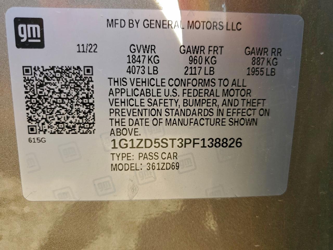 Lot #3302915084 2023 CHEVROLET MALIBU LT