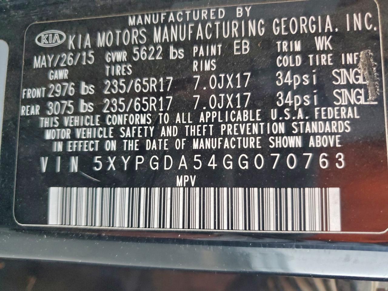 Lot #3301875438 2016 KIA SORENTO LX